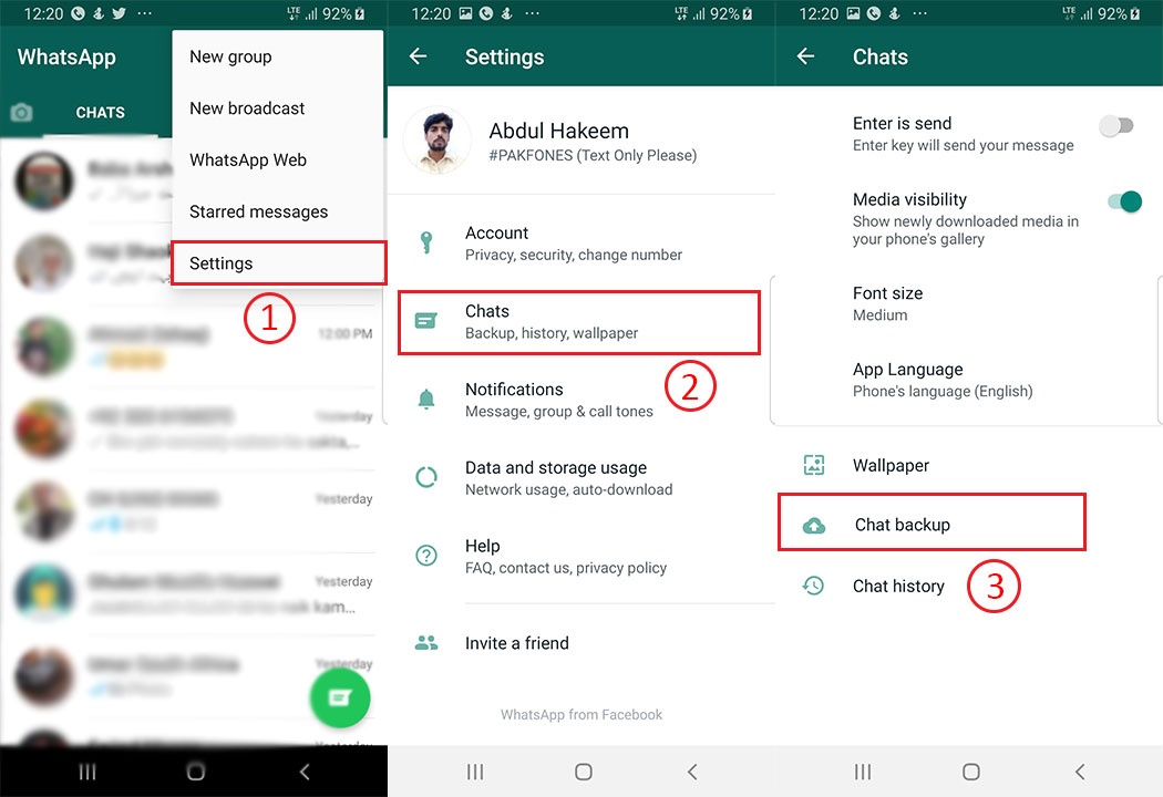 How to make chat backup on Whatsapp